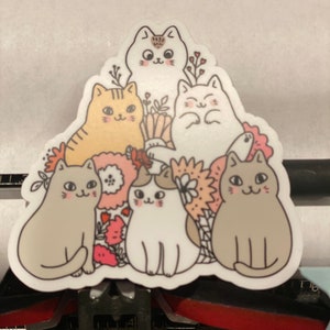 Cat Friends sticker permanent decal waterproof bumper stickers