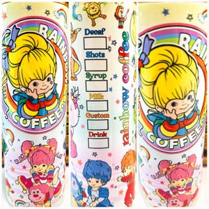80s cartoon Rainbow Brite Retro Inspired 80s 20 oz classic tumblers for HOT or COLD 20 Oz Water Bottle hydro flask