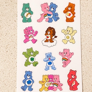 80s Nostalgic retro inspired stickers care bear inspired decals
