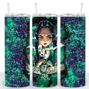 Wednesday Girl Goth inspired 20 oz tumblers for HOT or COLD Drinks Water Bottle hydro flask
