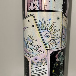 Carta del tarot HOLOGRAPHIC vaso mágico brujo Shimmer nostálgico taza de regalo de cumpleaños para botella de agua fría y caliente 20 oz, de inspiración vintage