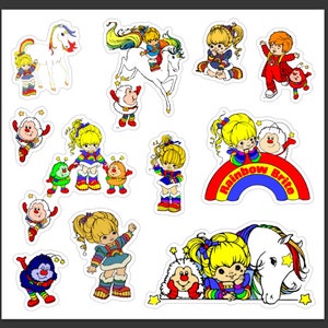 80s Nostalgic retro inspired stickers rainbow brite decals