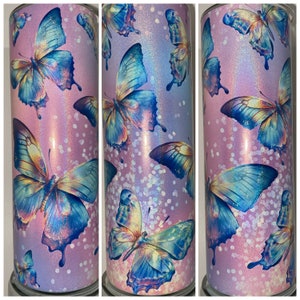Schmetterling Holographic Shimmer 20 oz Becher Schöne Schmetterlinge Tasse für heiße oder kalte Getränkeflasche