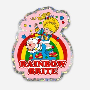 80s Nostalgic retro inspired glitter sticker rainbow brite decals