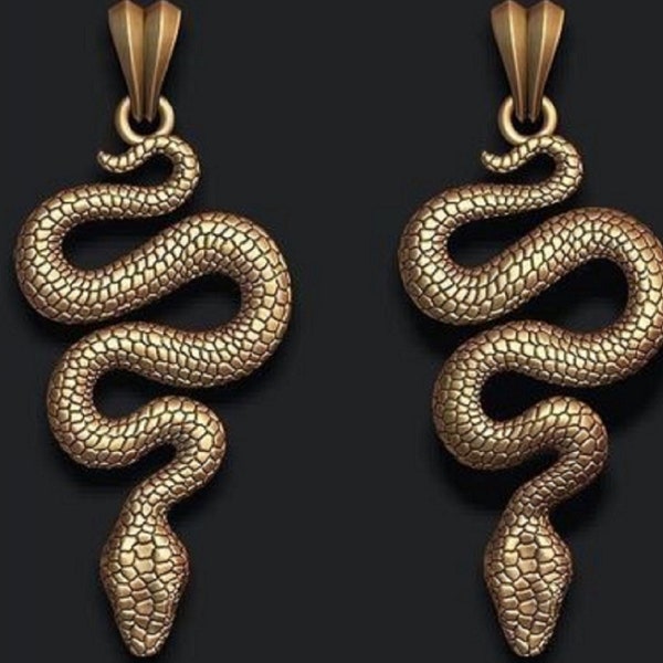 Gold Snake Earrings Etsy