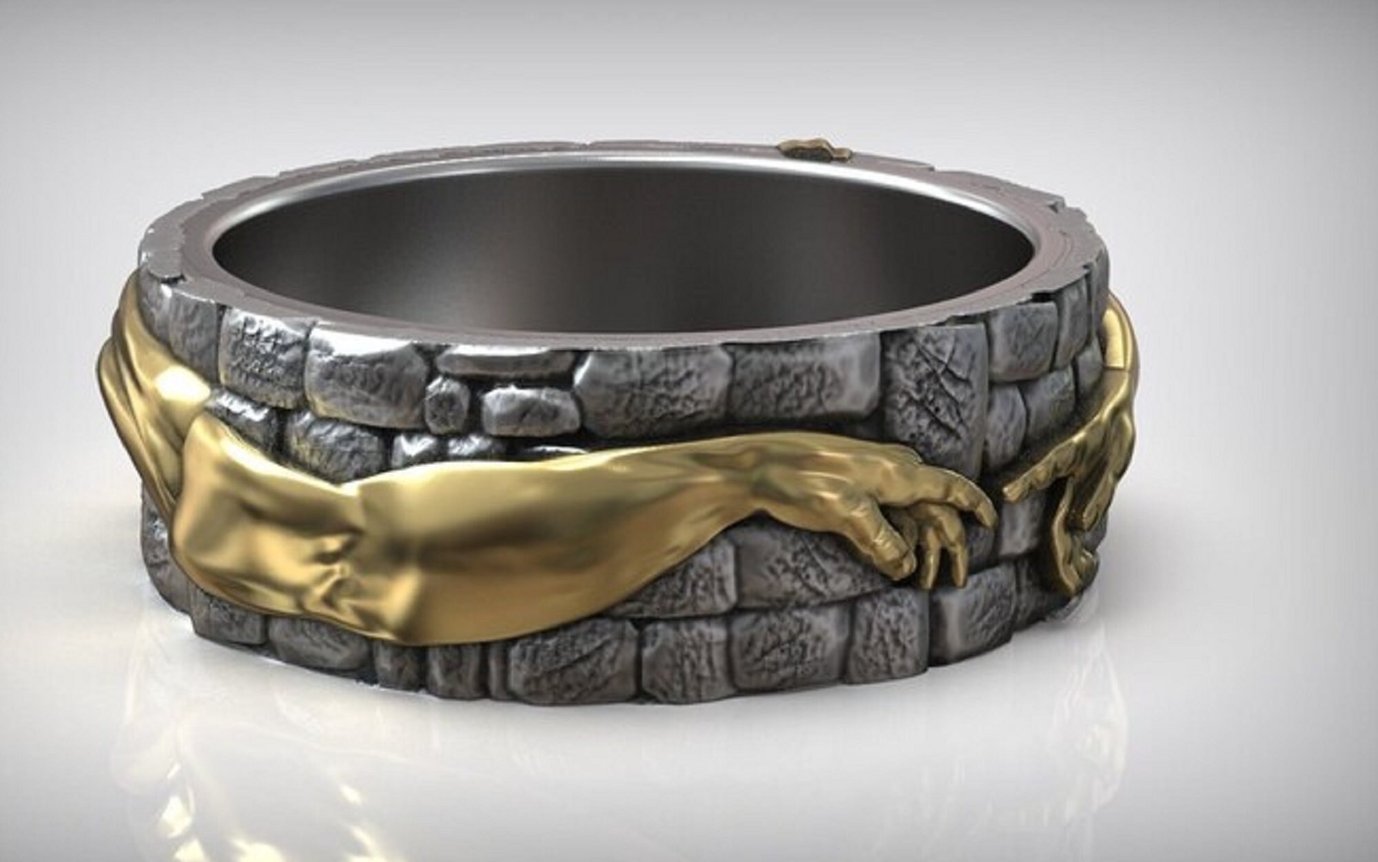 Hand of God Ring Creation of Adam Ring Creation of Adam Etsy