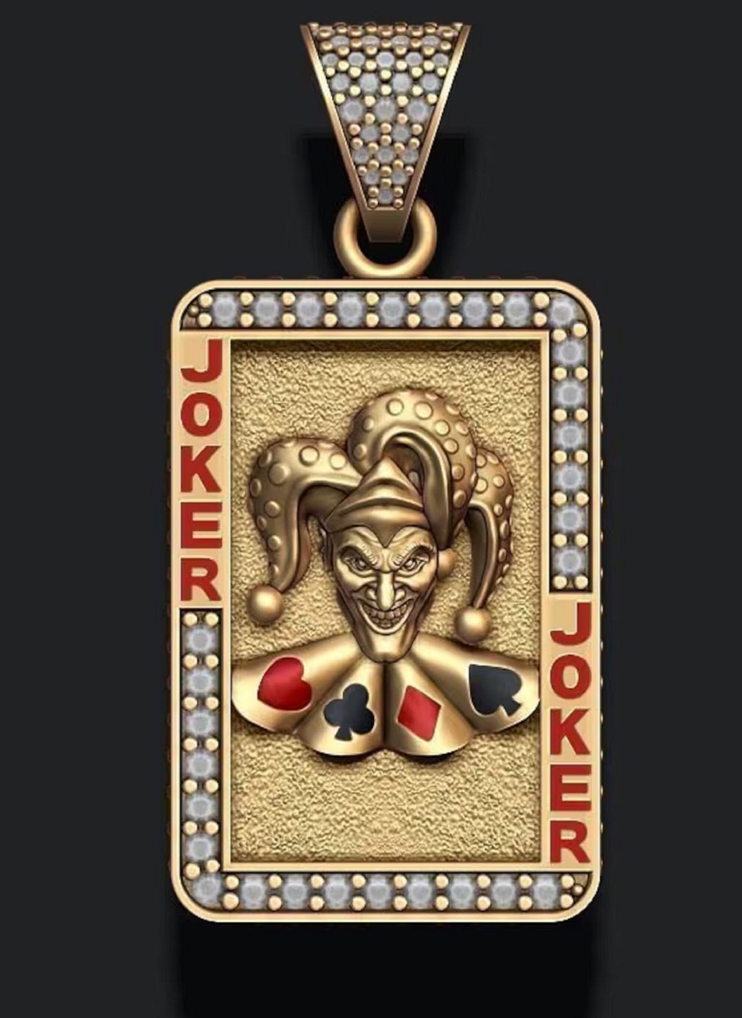 Joker Diamond Pendant joker Playin Card Pendant joker - Etsy