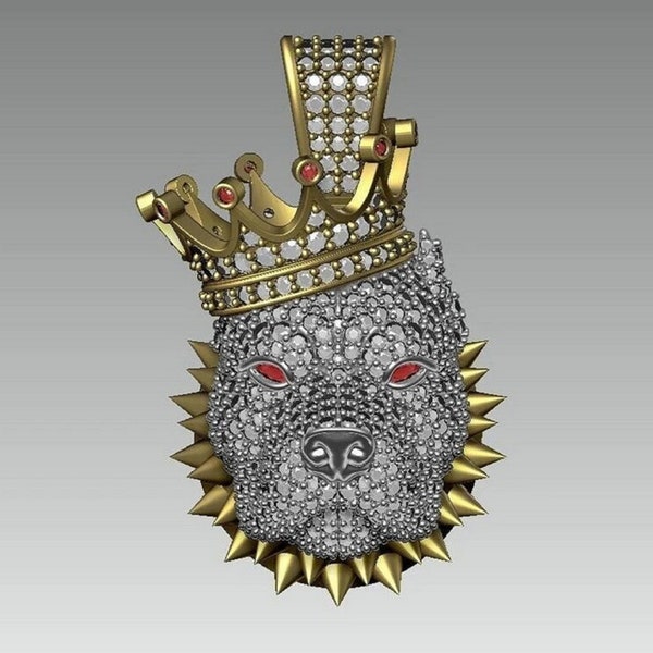 Pitbull Gold Pendant Etsy