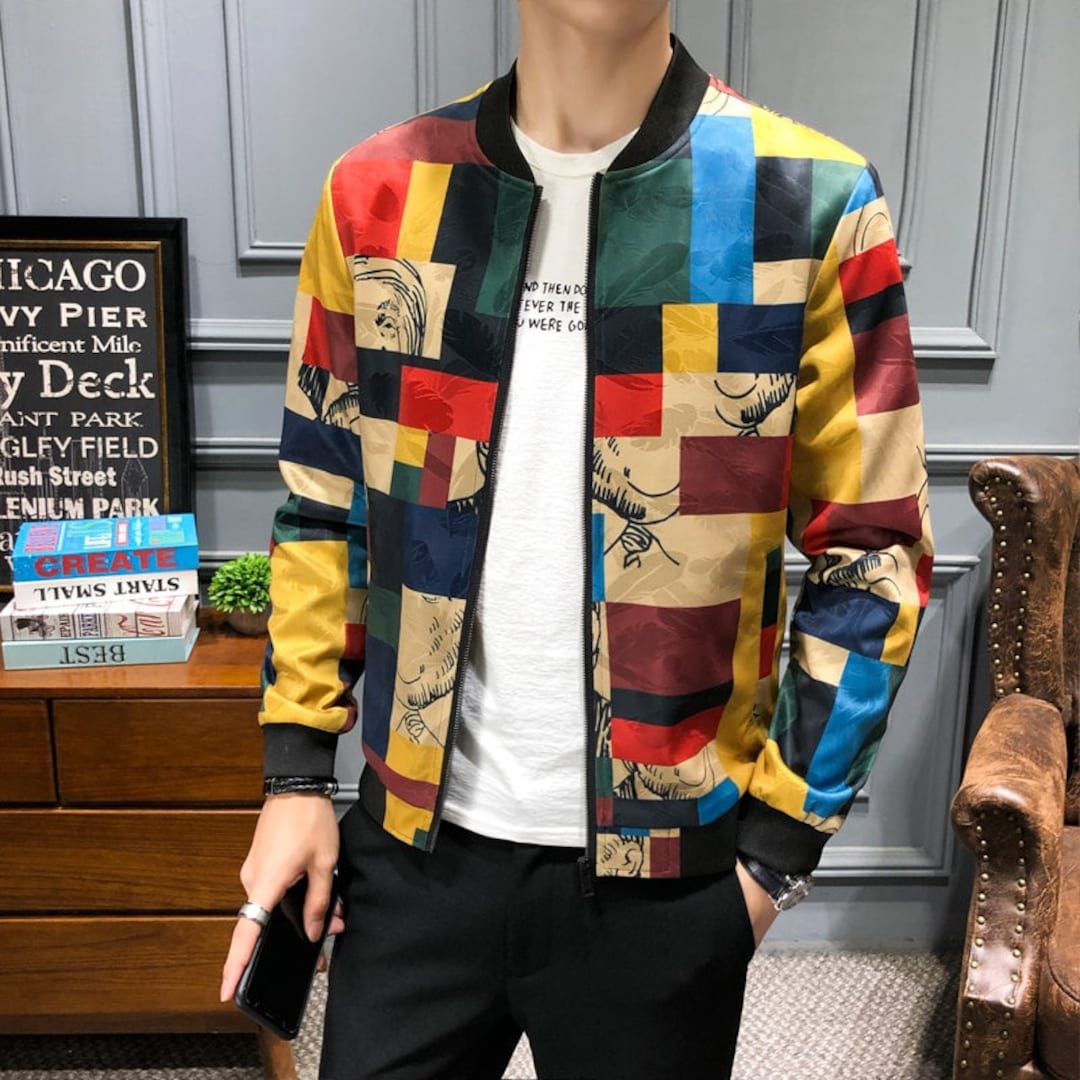 【COLOR iN ID】cutting puzzle jacket Multi Color Jacket Custom Size Jacket New Gifts Jacket - Etsy