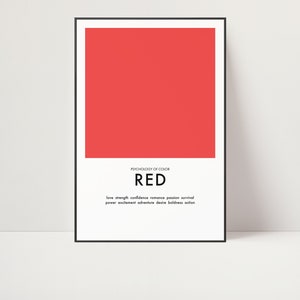Kunstdruck | Farbtheorie | Studio Kunst | Psychologie | Grafik design | Designer | Lehrposter | Minimalistisches Design | Mid-Century