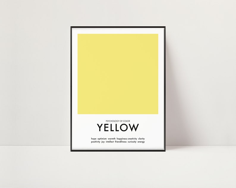 Yellow Color Psychology Art Print | Mid Century Modern (digital ...