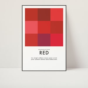 Kunstdruck | Farbtheorie | Studio Kunst | Psychologie | Monochrome | Design | Lehrposter | Minimalistisches Design | Mid-Century