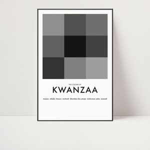Kunstdruck | Kwanzaa Art | Urlaubskunst | Grafik design | Designer | Lehrposter | Minimalistisches Design | Mid Century | Schwarze Kunst