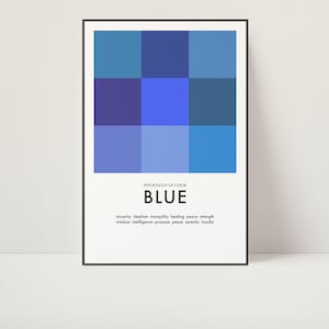 Kunstdruck | Farbtheorie | Studio Kunst | Psychologie | Monochrome | Designer | Lehrposter | Minimalistisches Design | Mid-Century