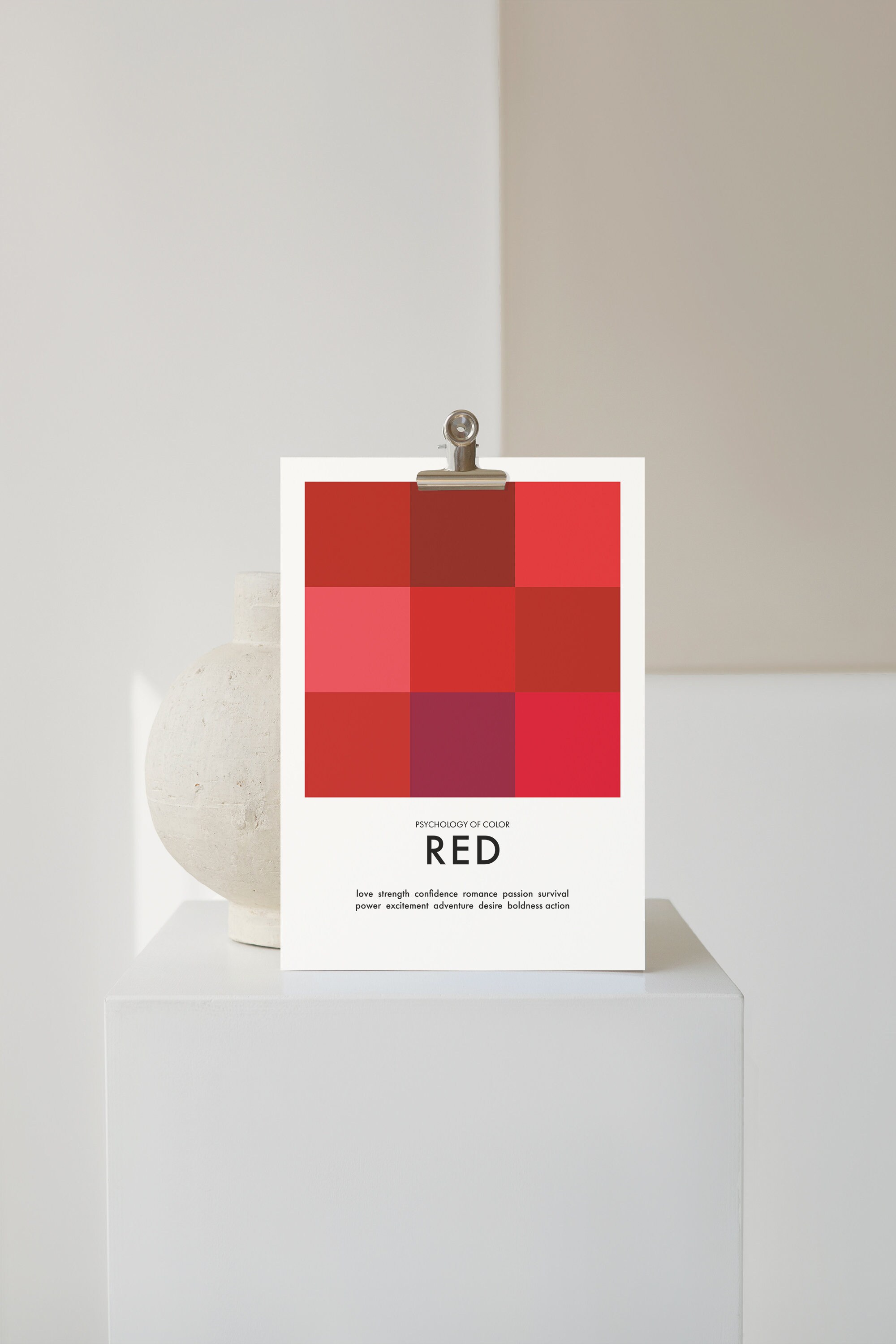Red Color Psychology Art Print | Mid Century Modern (digital Download ...