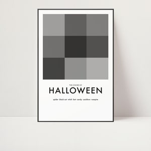 Kunstdruck | Halloween Kunst | Urlaubskunst | Grafik design | Designer | Lehrposter | Minimalistisches Design | Mid Century | Schwarze Kunst