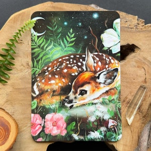 Herten wenskaart, fawn kunstkaart, mini art print