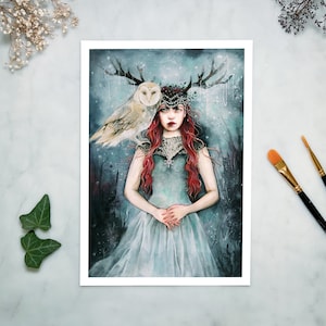 Kunstdruk muurschildering Skadi "Godin van de Winter"