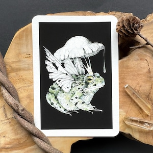 Carte de vœux Frog Prince - mini art print crapaud illustration de conte de fées