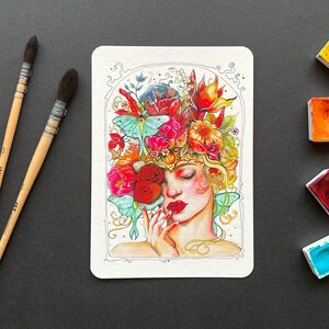 Carte de vœux imprimée d'art "Bouquet"