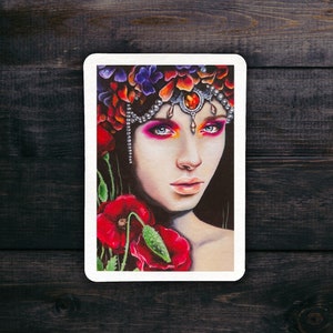 Mini Kunstdruck Grußkarte "Mohnblume"