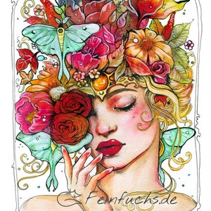 Stampa artistica da parete con fiori &quot;Bouquet&quot;