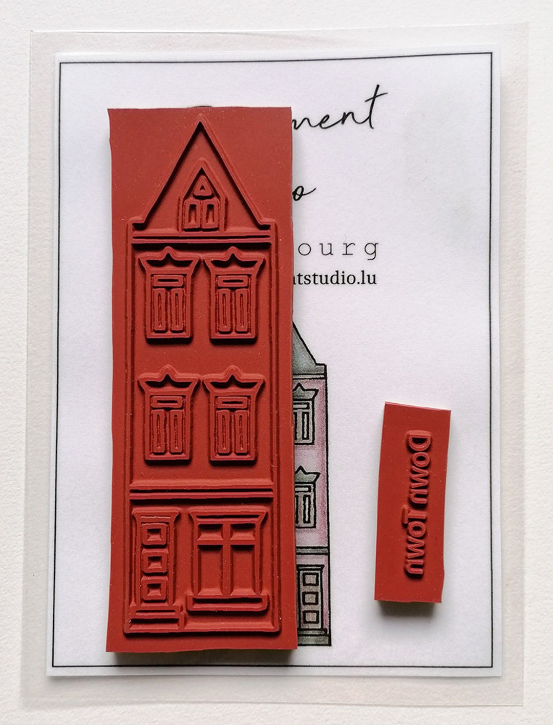 Town House Rubber Stamp, Hand Drawn Town House, DIY Motif Stamp for ...