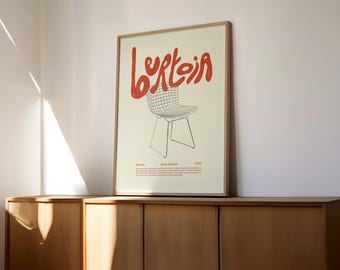 Bertoia Poster - Bertoia Chair - Architecture Print - Bauhaus Art Print - Minimalist Wall Art - Bauhaus Poster - Design Poster -Design