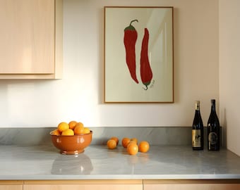 Chili Pepper Poster - Chili Pepper - Design Print - Kitchen Print - Trendy Poster - Minimalist Wall Art - Kitchen Poster - Culinary Art