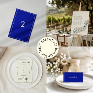 Set di cancelleria per tavoli da matrimonio | Carta da lettere illustrata personalizzata per matrimonio | Matrimonio illustrato | Menù | Segnaposto | Pianta dei posti a sedere | Tabella numerica
