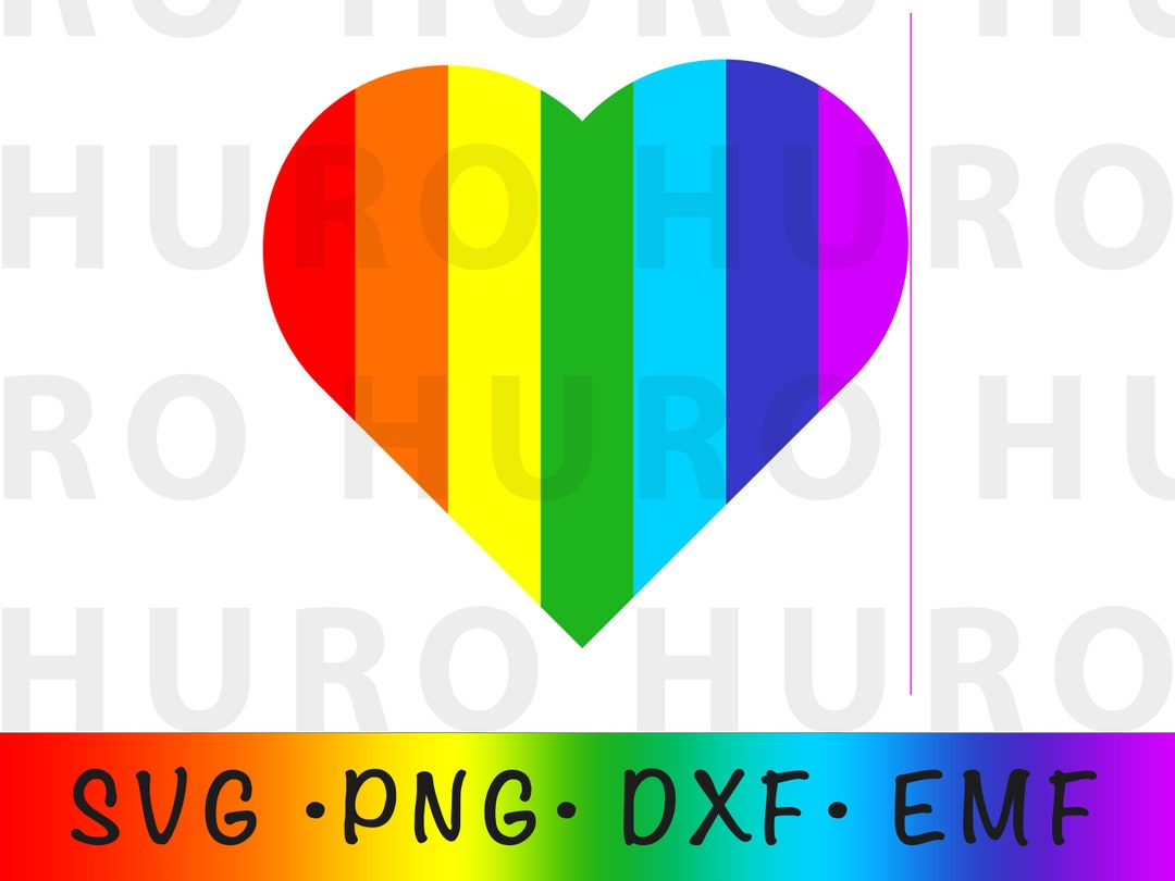 Rainbow Heart SVG Files | Pride Heart Cut Files | LGBTQ Love SVG Vector ...