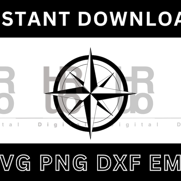 Compass Star SVG | Compass Star Clipart | Compass Star Cut File | Compass Star Svg Jpg Eps Pdf Png | Nautical Clipart