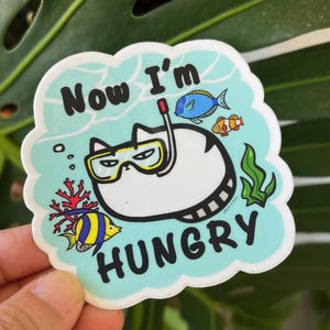 Now I&#39;m Hungry - Mochi-Celeste Cat Sticker