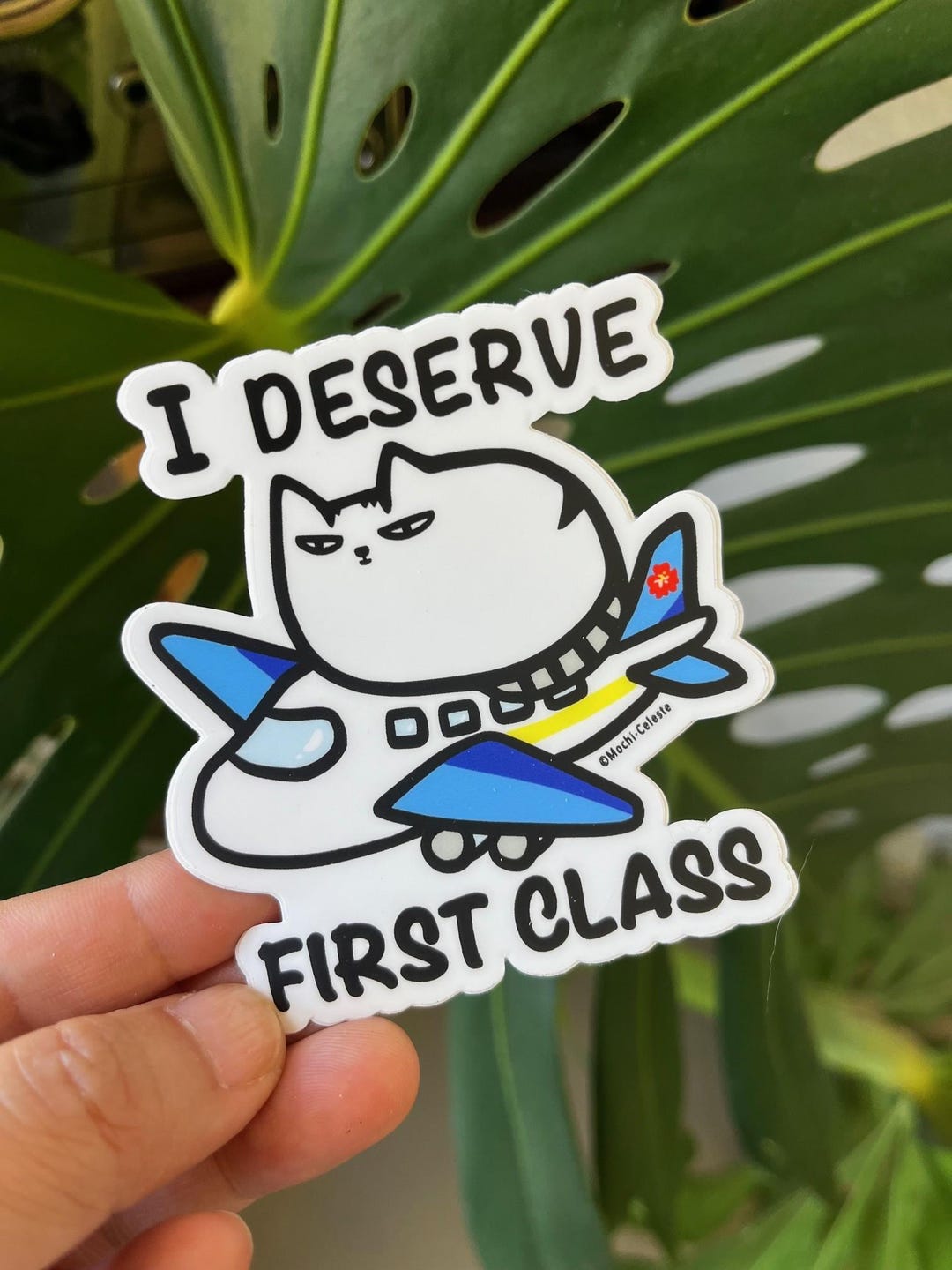 I DESERVE FIRST CLASS - Mochi-celeste Cat Sticker - Etsy