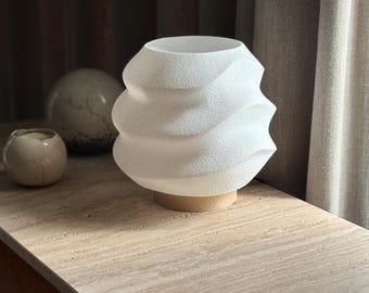 Organic White Bedside Lamp, Wavy Design Wave Lamp, Decorative Lighting for Living Room and Bedroom