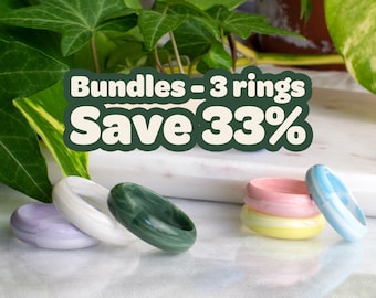 3 Ringe im Set, SAVE 33% // Bunte recycelte Plastikringe // Einzigartige und trendige Ringe // Superleicht // 5 verschiedene Bundles