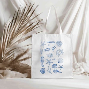 Muschel-Einkaufstasche, Küstenästhetik, Ästhetik, Pooltasche, Küsten-Oma, Teenager-Mädchen-Geschenk, Ozean inspirierter Stil, süße Strandtasche