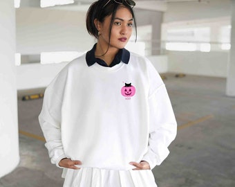 Spooky Vibes Shirt, Halloween Gifts, Girly Halloween Shirt, Preppy Halloween, Pink Halloween Crew Neck, Tis The Season
