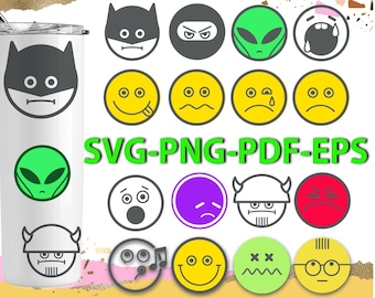 Emoji Face SVG Bundle: Shirt Designs, Clipart (Digital Files)