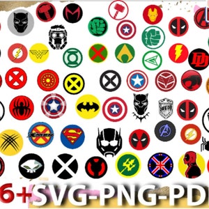 Getrennte Superhelden-Symbole SVG, PNG, PDF-Dateien, Superhelden-Clipart, Superhelden-Svg-Bundle, Superhelden-png-Symbole, Superhelden-Svg, Wunder-Svg