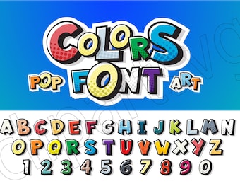 Comic Font Alphabet SVG & PNG (Digital Download)