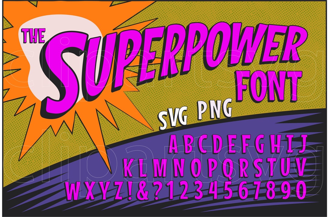 Superhero Font, DC Marvel Clipart (svg, Png, Pdf) - Etsy