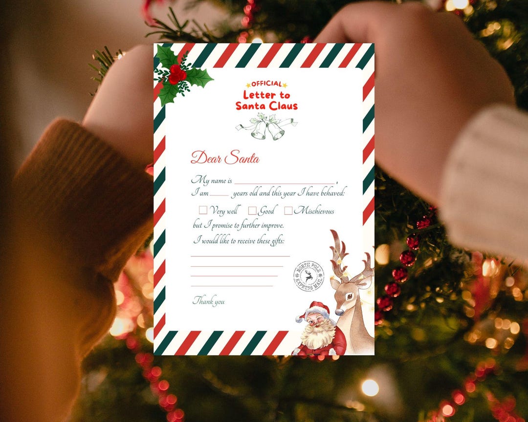 Printable Santa Wish List – Instant Download Christmas Letter - Etsy