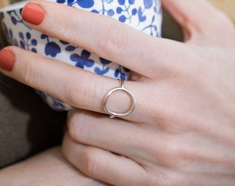 【★大感謝セール】 Silver Sterling Ring, Circle 925 Etsy - アクセサリー