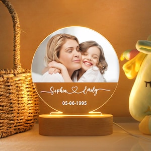 Personalisiertes Foto Nachtlicht, benutzerdefinierte Fotocollage LED-Licht, Fotolampe, Fotocollage Geschenk, Muttertagsgeschenk, alles Gute zum Muttertag