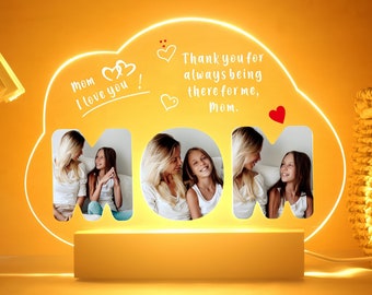 Personalised Photo Night Light,Custom Photo Collage LED Light,Photo Lamp, Photo Collage Gift,Mother's Day Gift,Happy mother's day