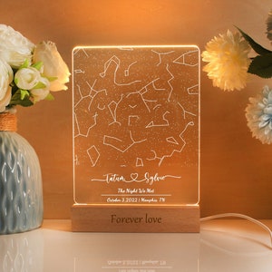 Mappa stellare personalizzata per data, Luce notturna della mappa stellare, Mappa della costellazione personalizzata, Regalo di fidanzamento, Regalo mappa stellare, Regalo per coppie, Regalo per lui