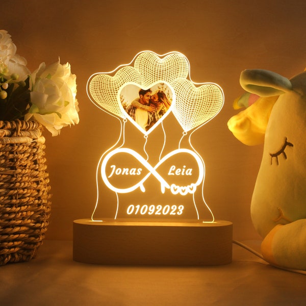 Personalized Acrylic Photo Lamp,Custom Photo LED Night Light,Photo Frame,Gift for Couple,Anniversary Gift,Art Decoration,Decoration Lamp