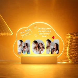 Personalisiertes Foto Nachtlicht, benutzerdefinierte Fotocollage LED-Licht, Fotolampe, Fotocollage Geschenk, Muttertagsgeschenk, glücklicher Muttertag