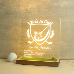 Personalized Golf Night Light, Father&#39;s Day Gift, Gift For Dad, Name Customized Night Light, Golf Memorial Plaque, Best Man Golf Gift